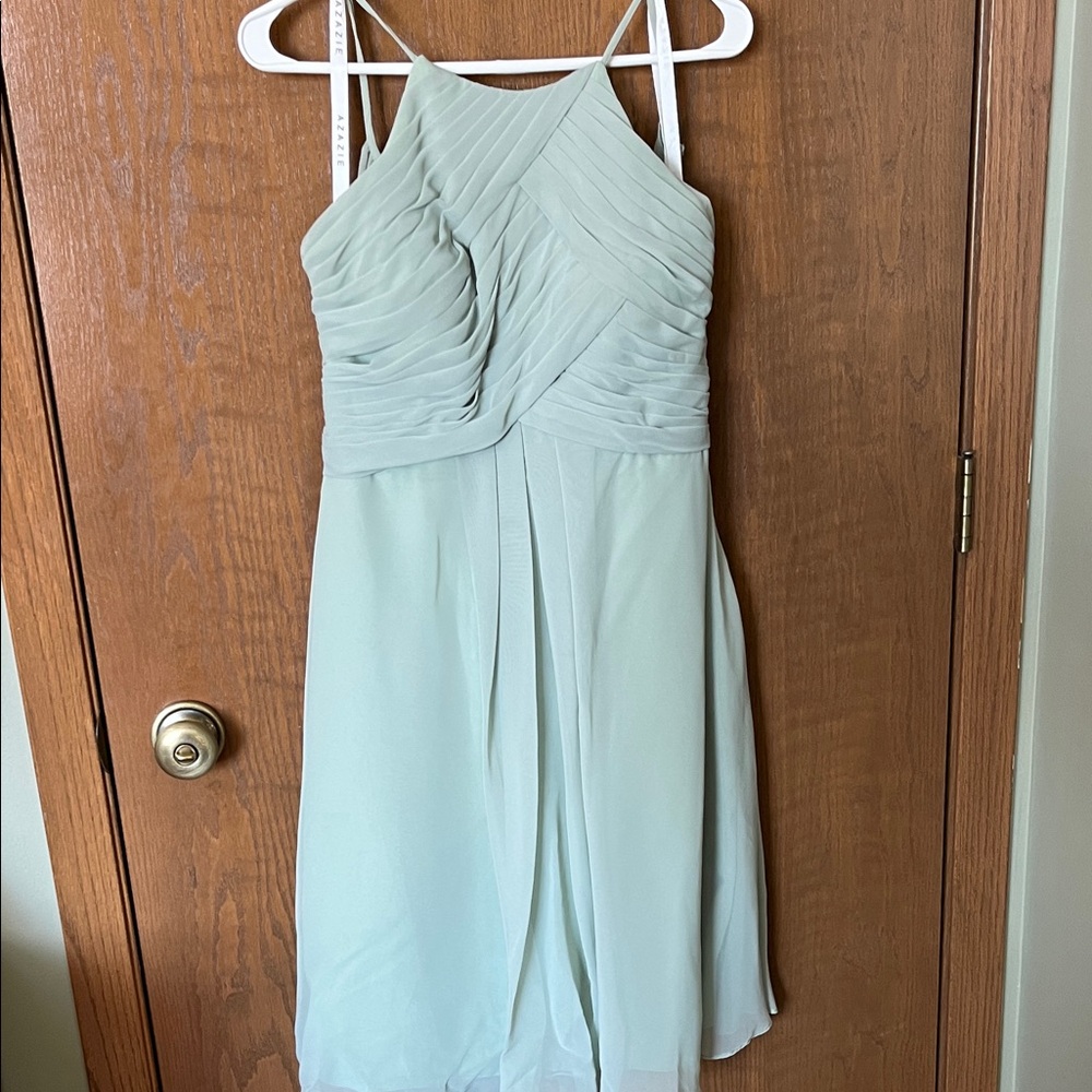 Azazie Light Green Strapless Dress
